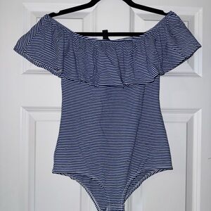 J. Crew Navy and White Striped Bodysuit